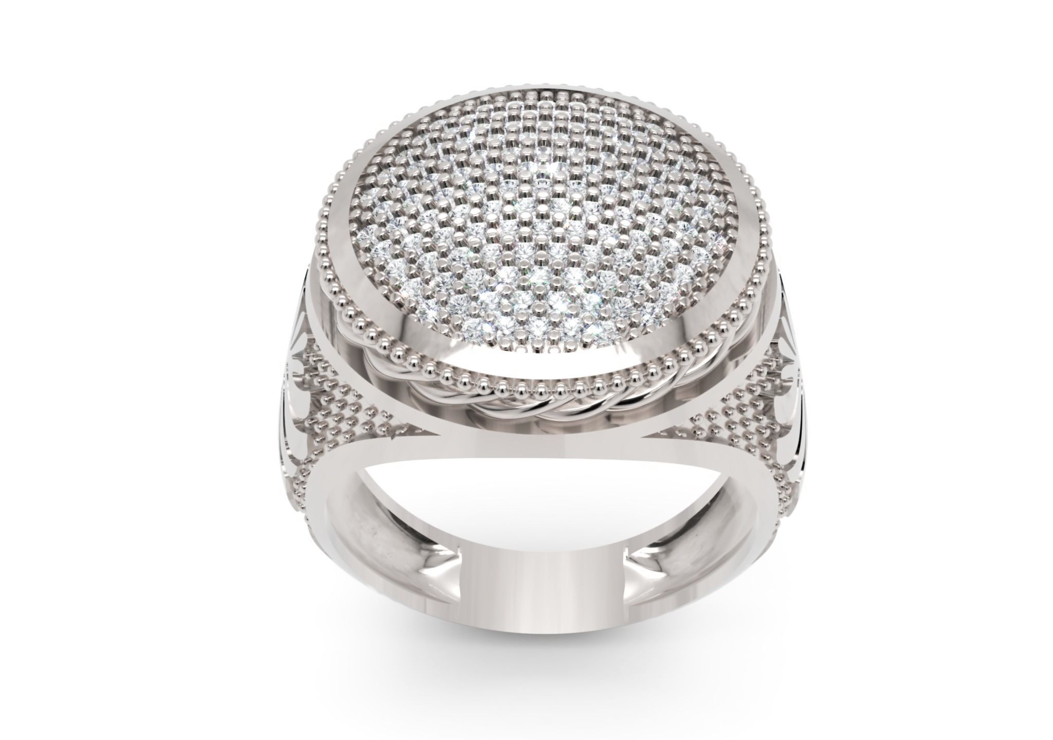 Men Diamond Ring 3D Printable Ornamental Jewelry Design 3D print model_6