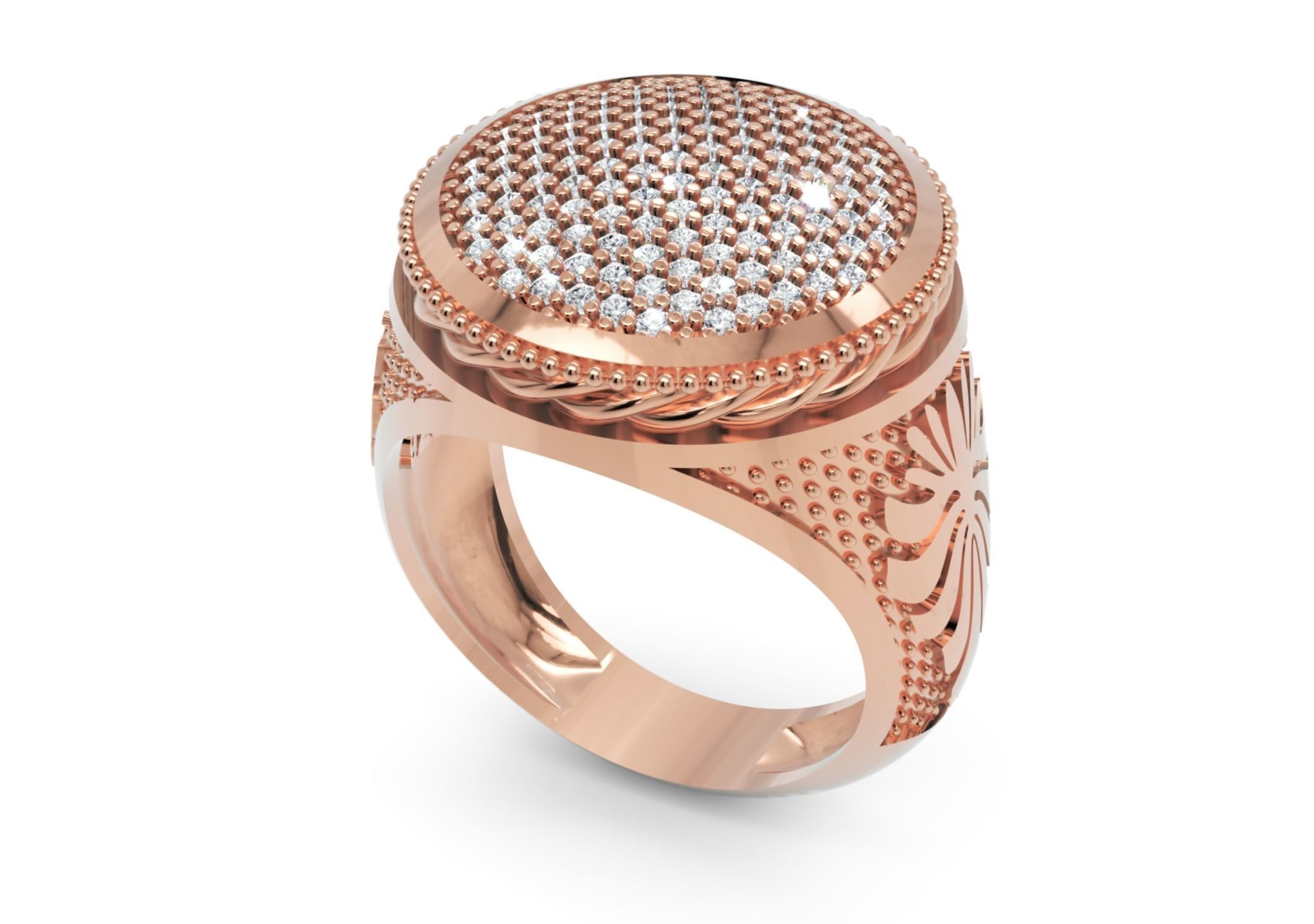 Men Diamond Ring 3D Printable Ornamental Jewelry Design 3D print model_4