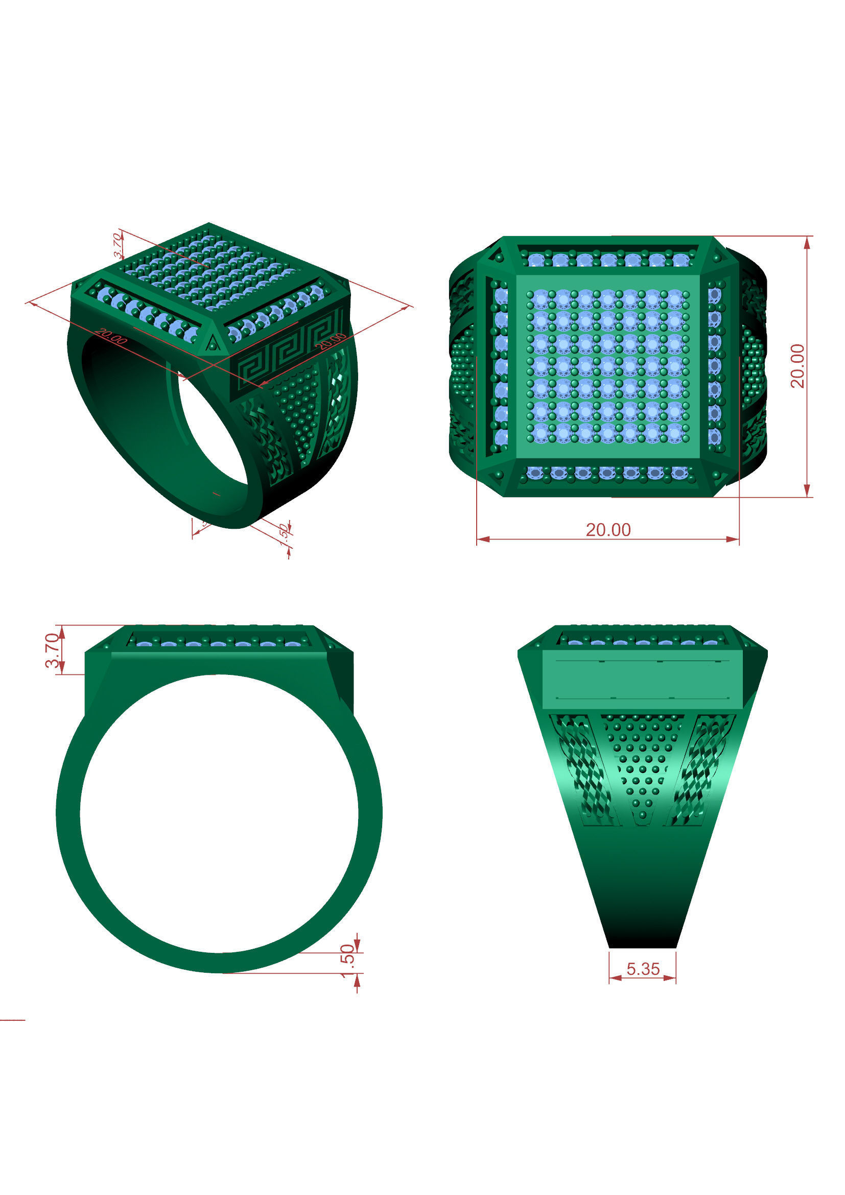 Men Ring 12  3D Printable Jewelry Model 3D print model_5