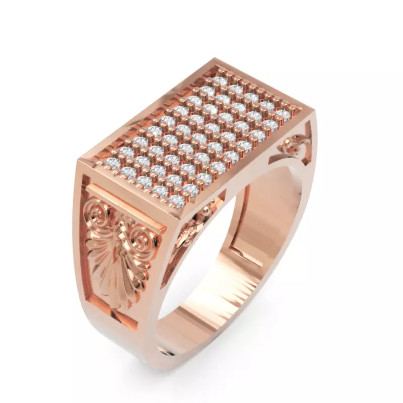 Men Diamond Ring 3D Printable Ornamental Jewelry Design 3D print model_0