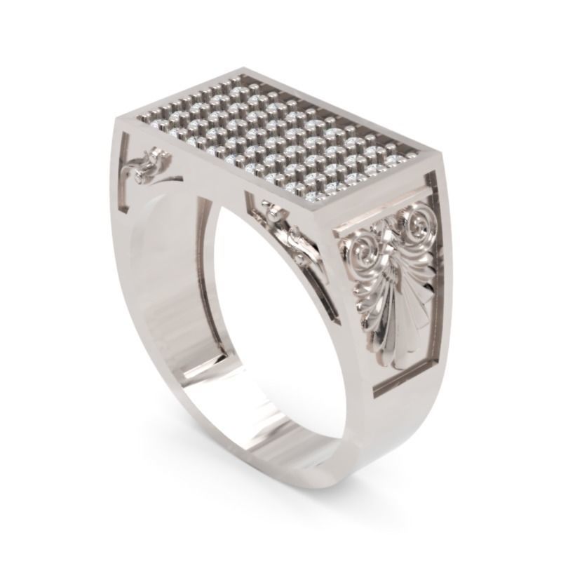 Men Diamond Ring 3D Printable Ornamental Jewelry Design 3D print model_1