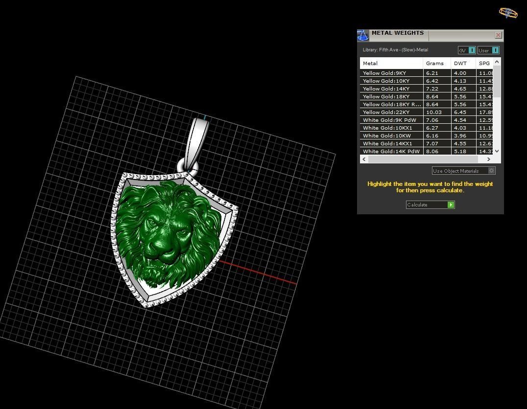 Lion shield pendant model 508 3D print model_3