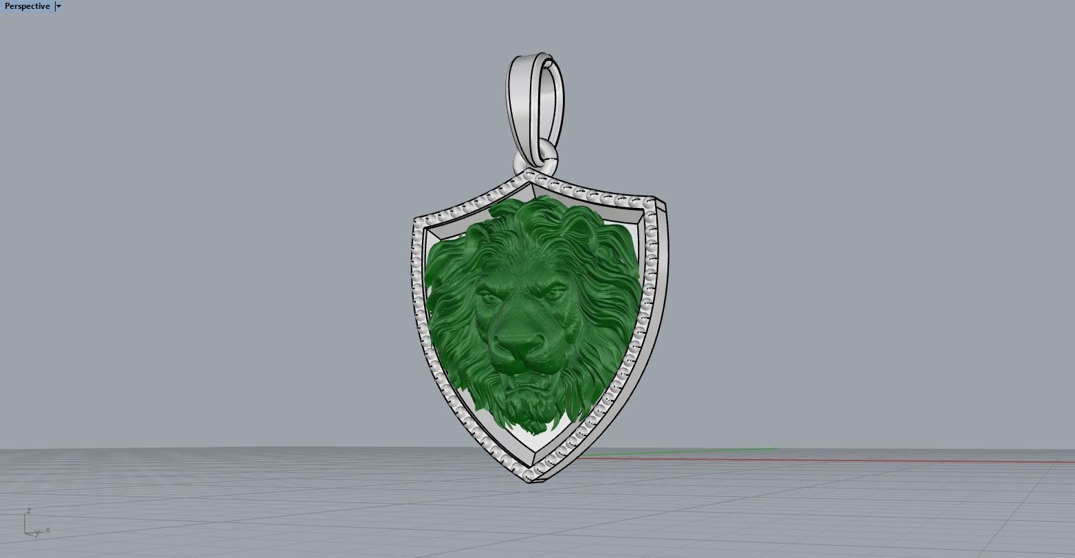 Lion shield pendant model 508 3D print model_9
