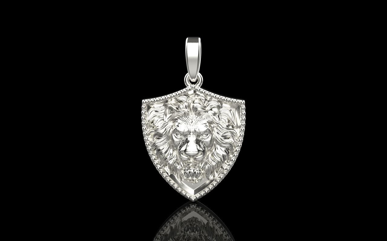 Lion shield pendant model 508 3D print model_14