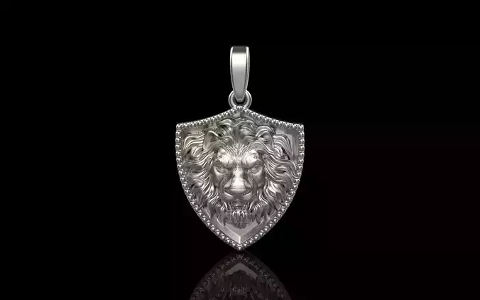 Lion shield pendant model 508