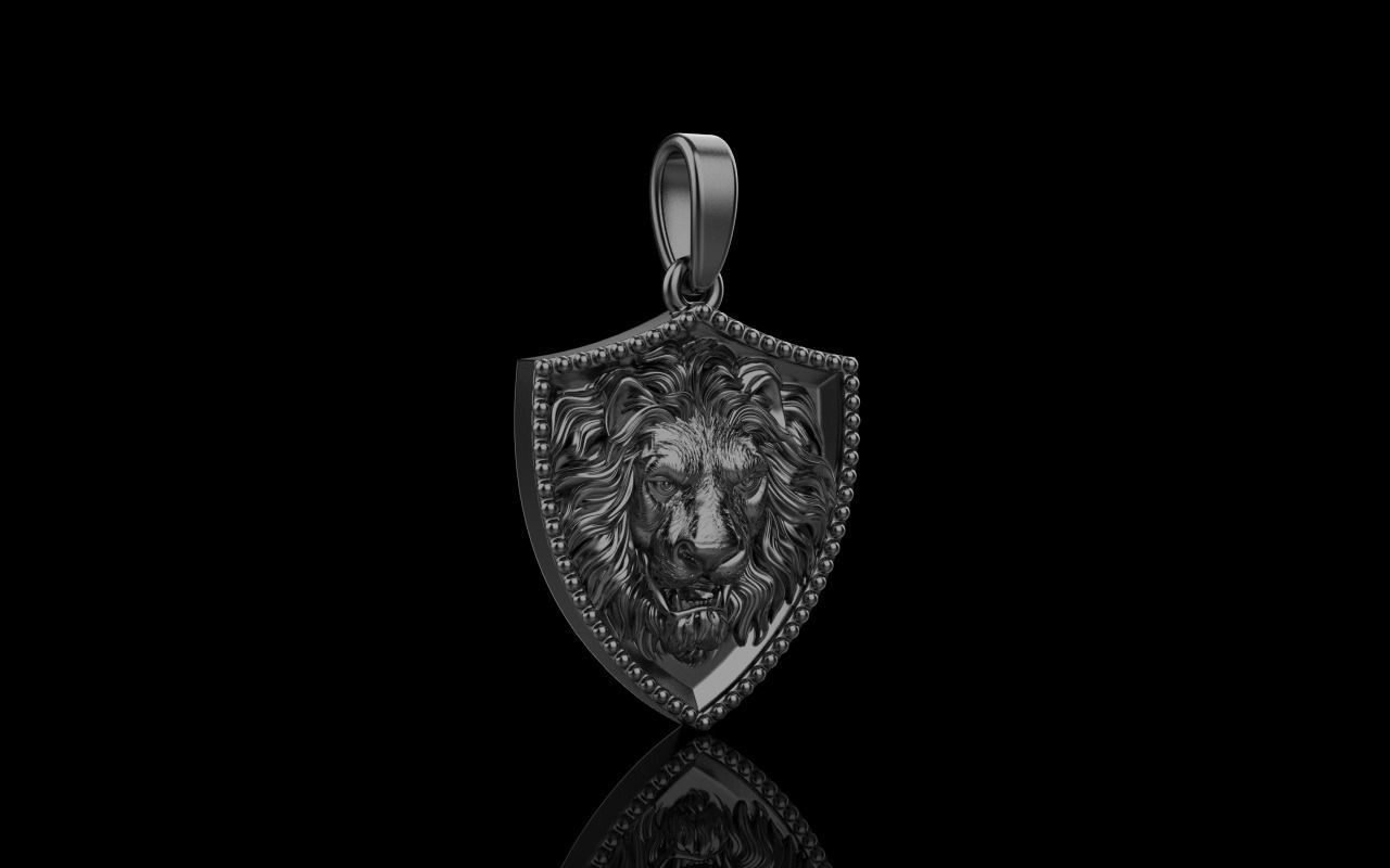Lion shield pendant model 508 3D print model_19
