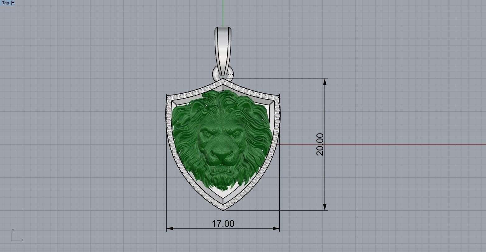 Lion shield pendant model 508 3D print model_6