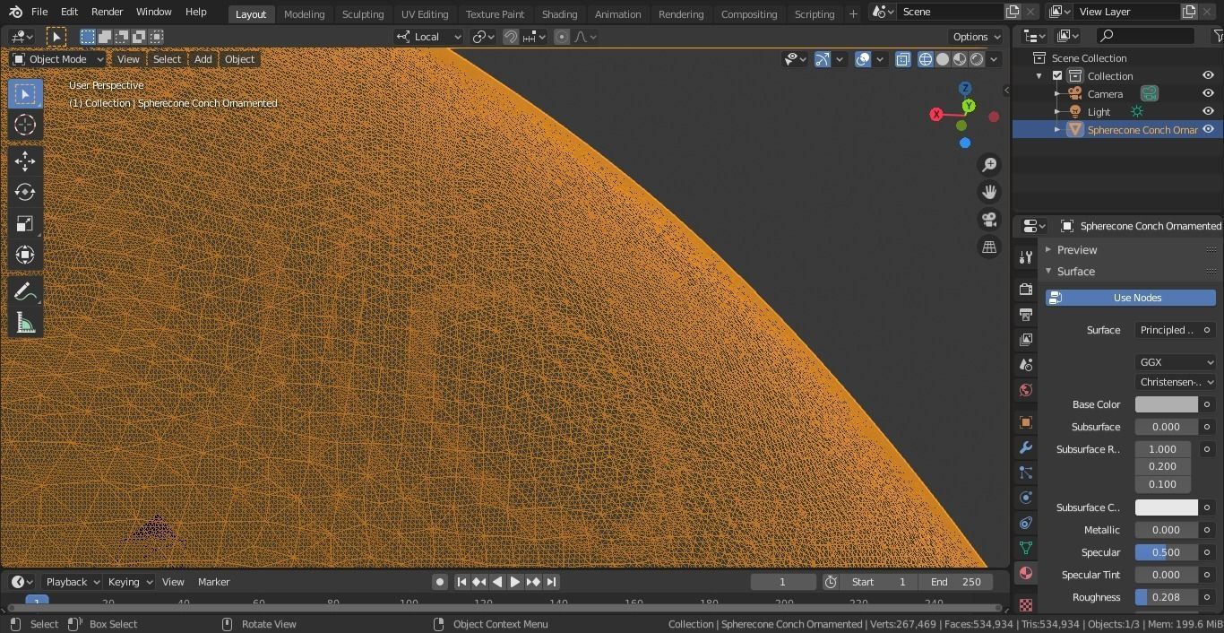 Spherocone Conch Ornamented 3D print model_7