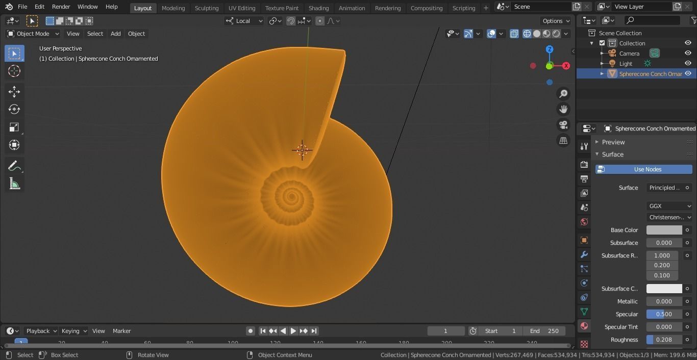 Spherocone Conch Ornamented 3D print model_5