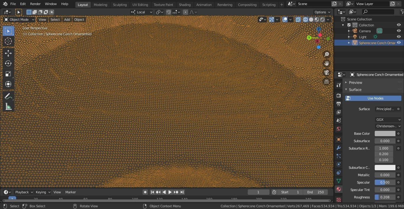 Spherocone Conch Ornamented 3D print model_6