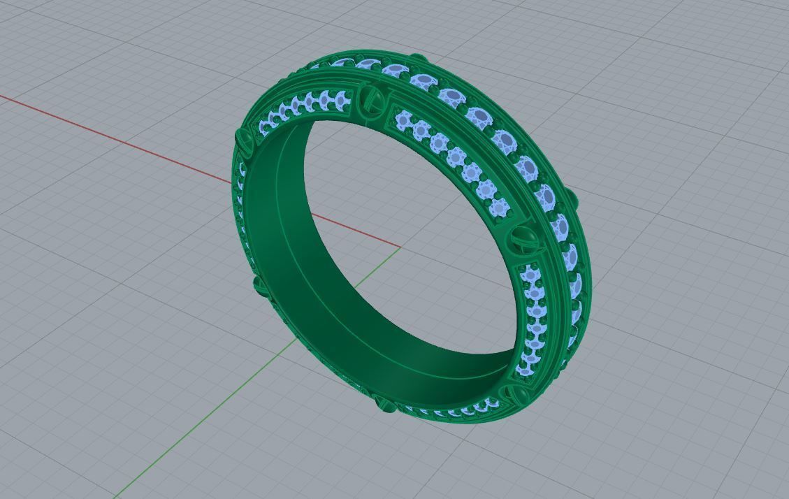 Wedding band ring 3D print model_3