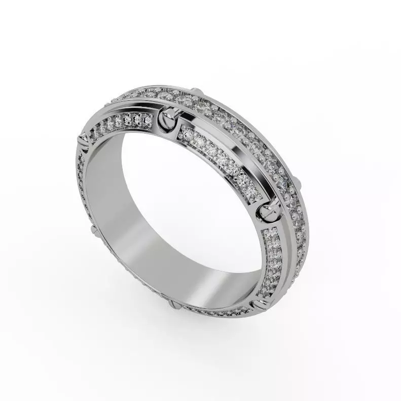 Wedding band ring 3D print model_0
