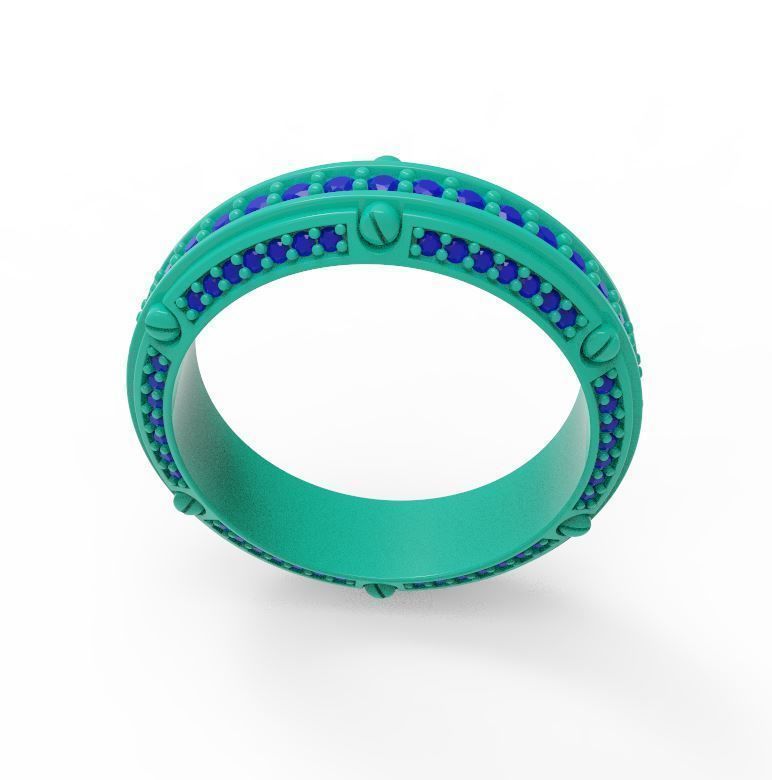 Wedding band ring 3D print model_4