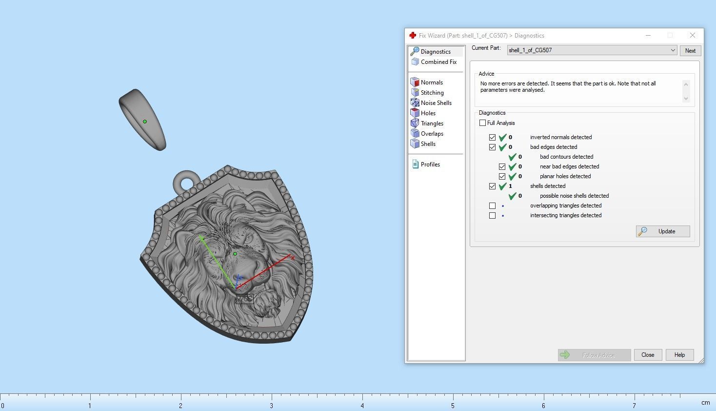 Lion shield pendant model 507 3D print model_4