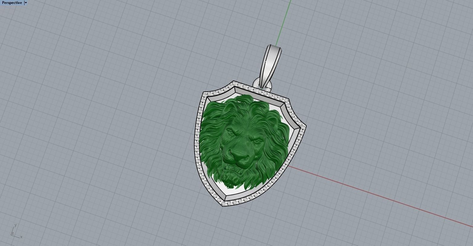 Lion shield pendant model 507 3D print model_9