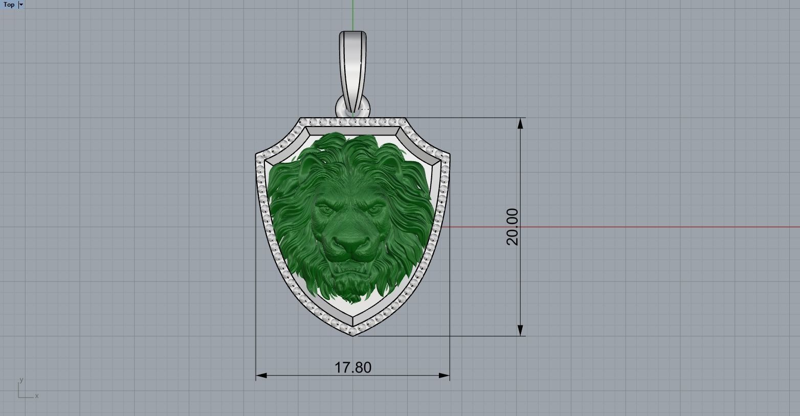 Lion shield pendant model 507 3D print model_6