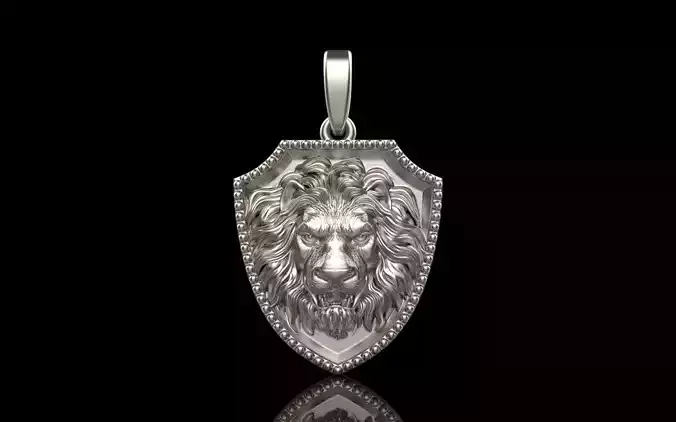 Lion shield pendant model 507