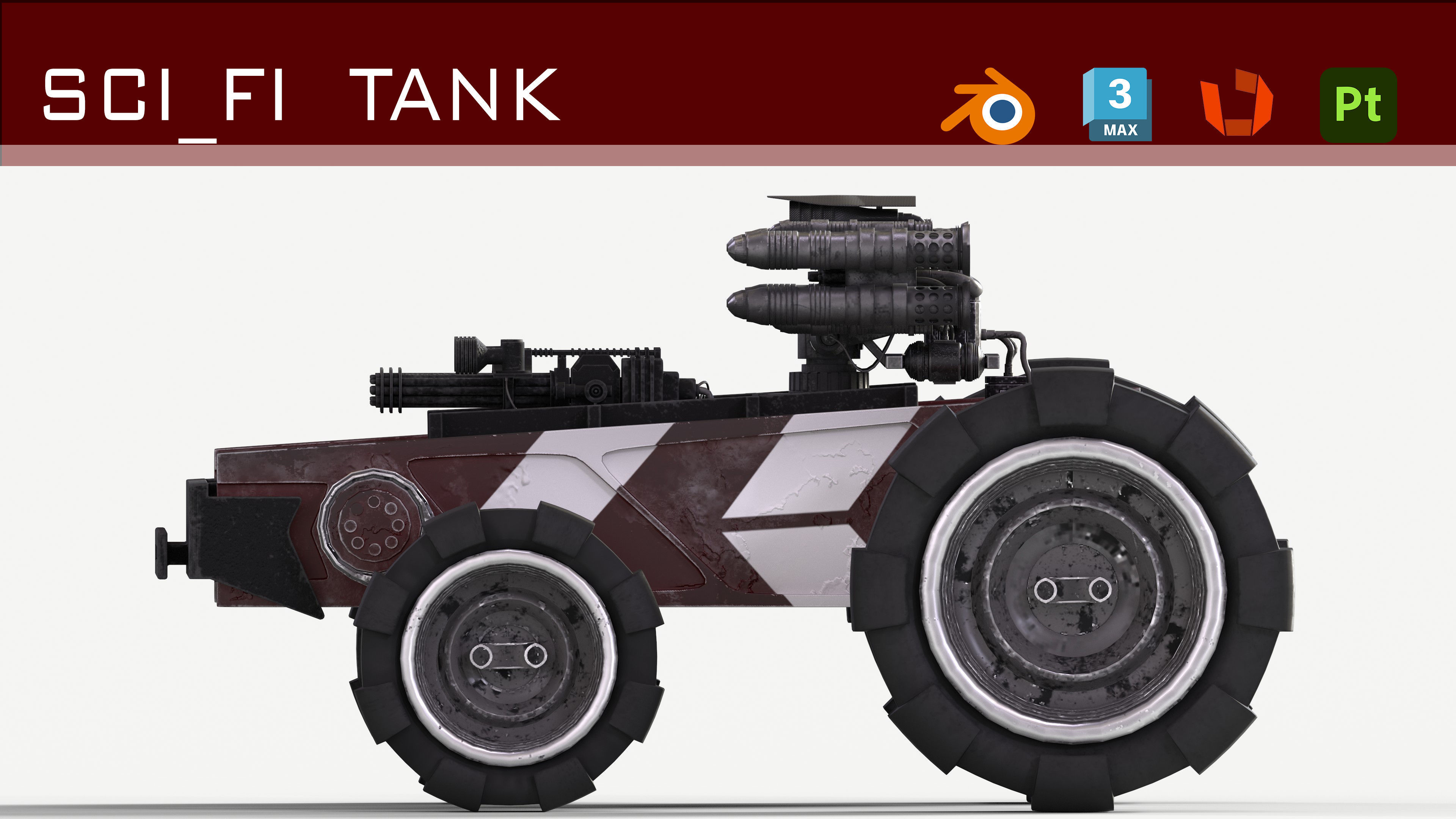 sci fi truck 3D model_1