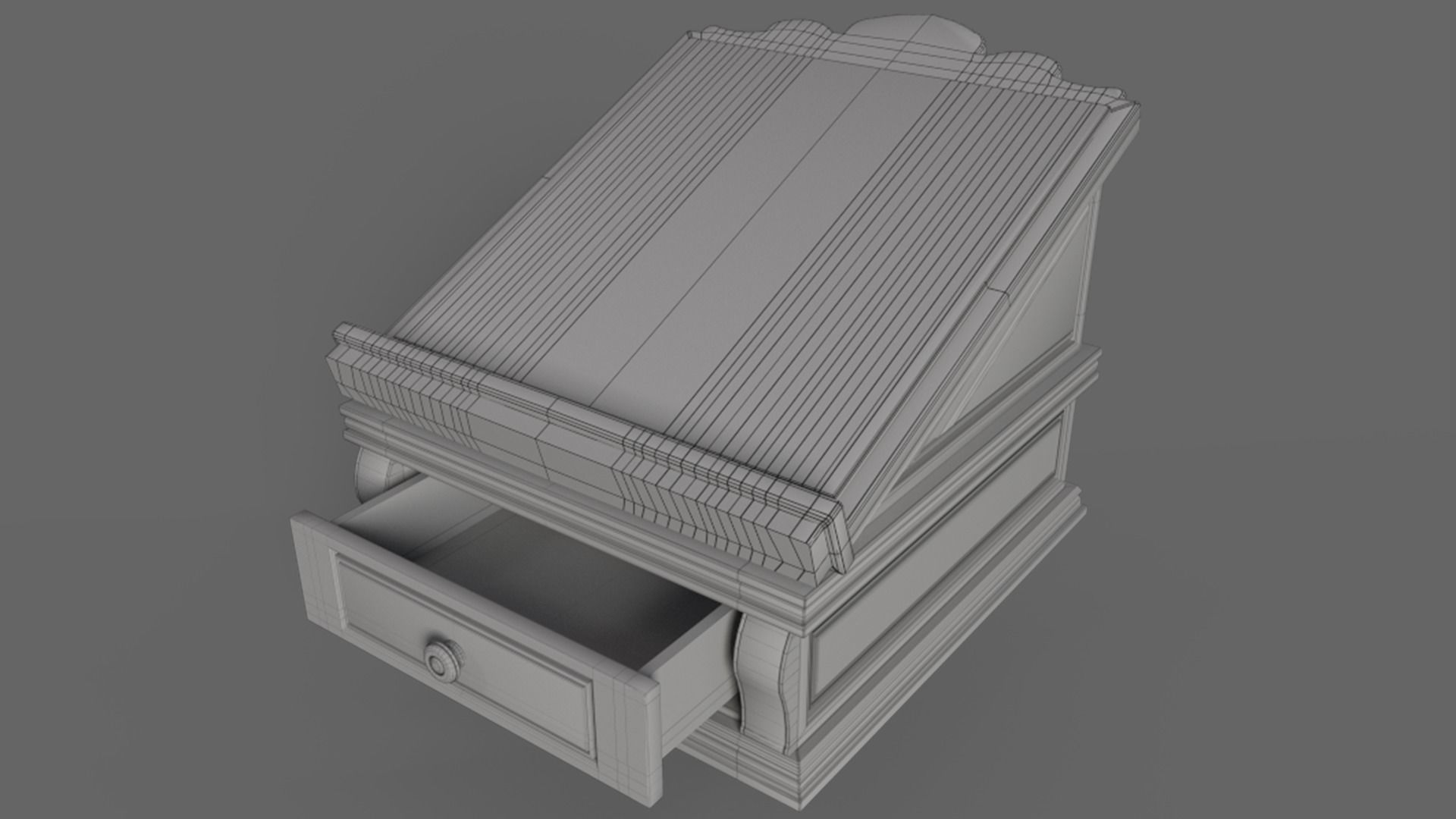 Victorian Book Stand Low-poly 3D model_10