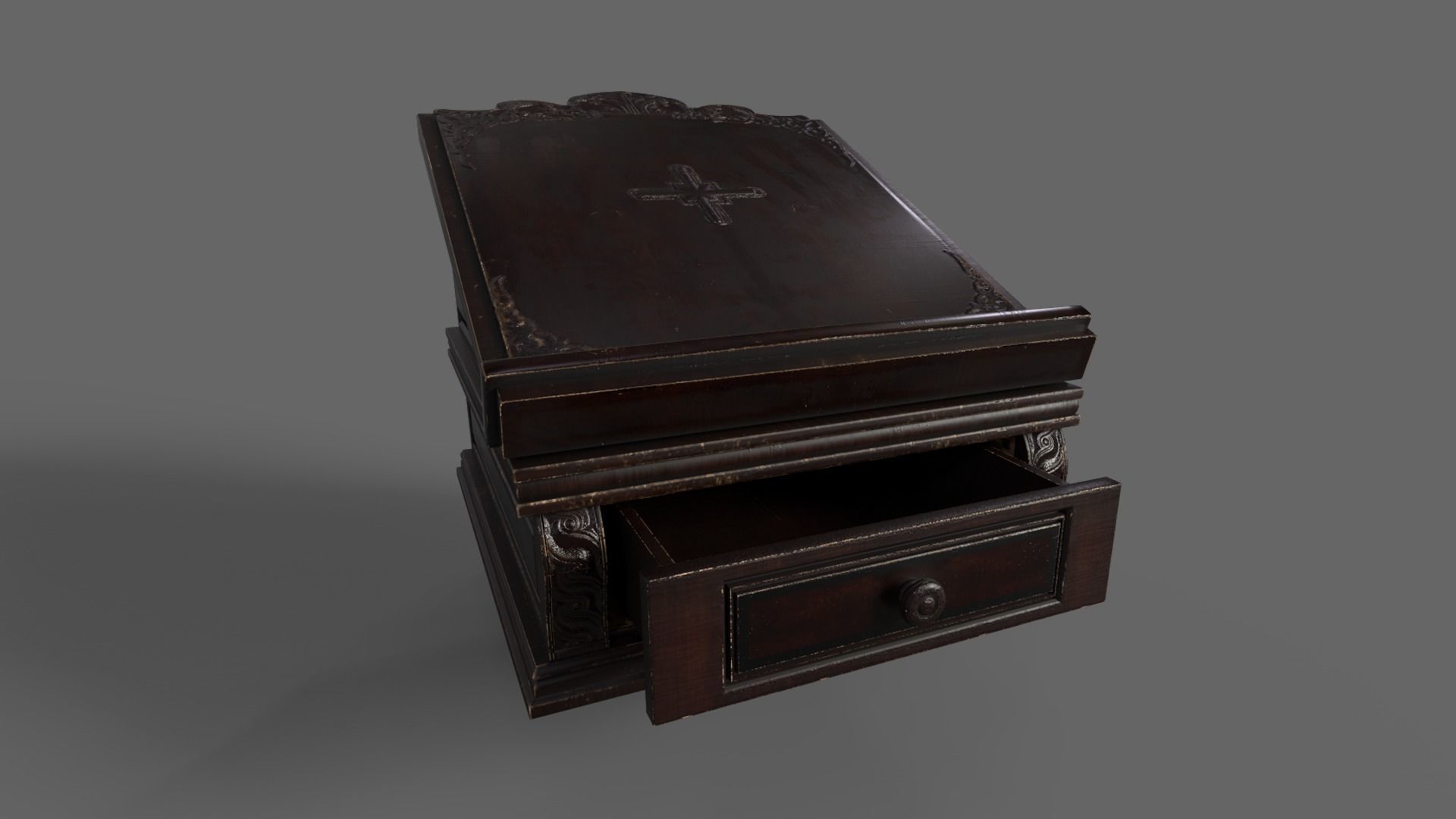 Victorian Book Stand Low-poly 3D model_5