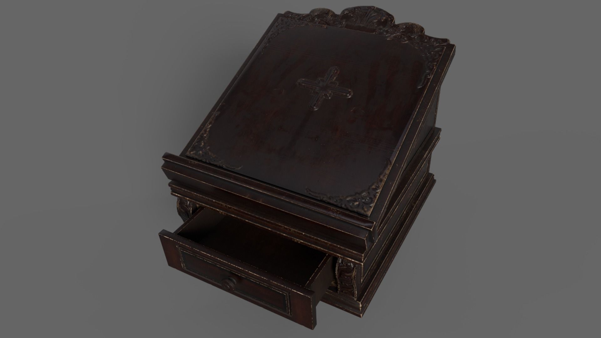 Victorian Book Stand Low-poly 3D model_4