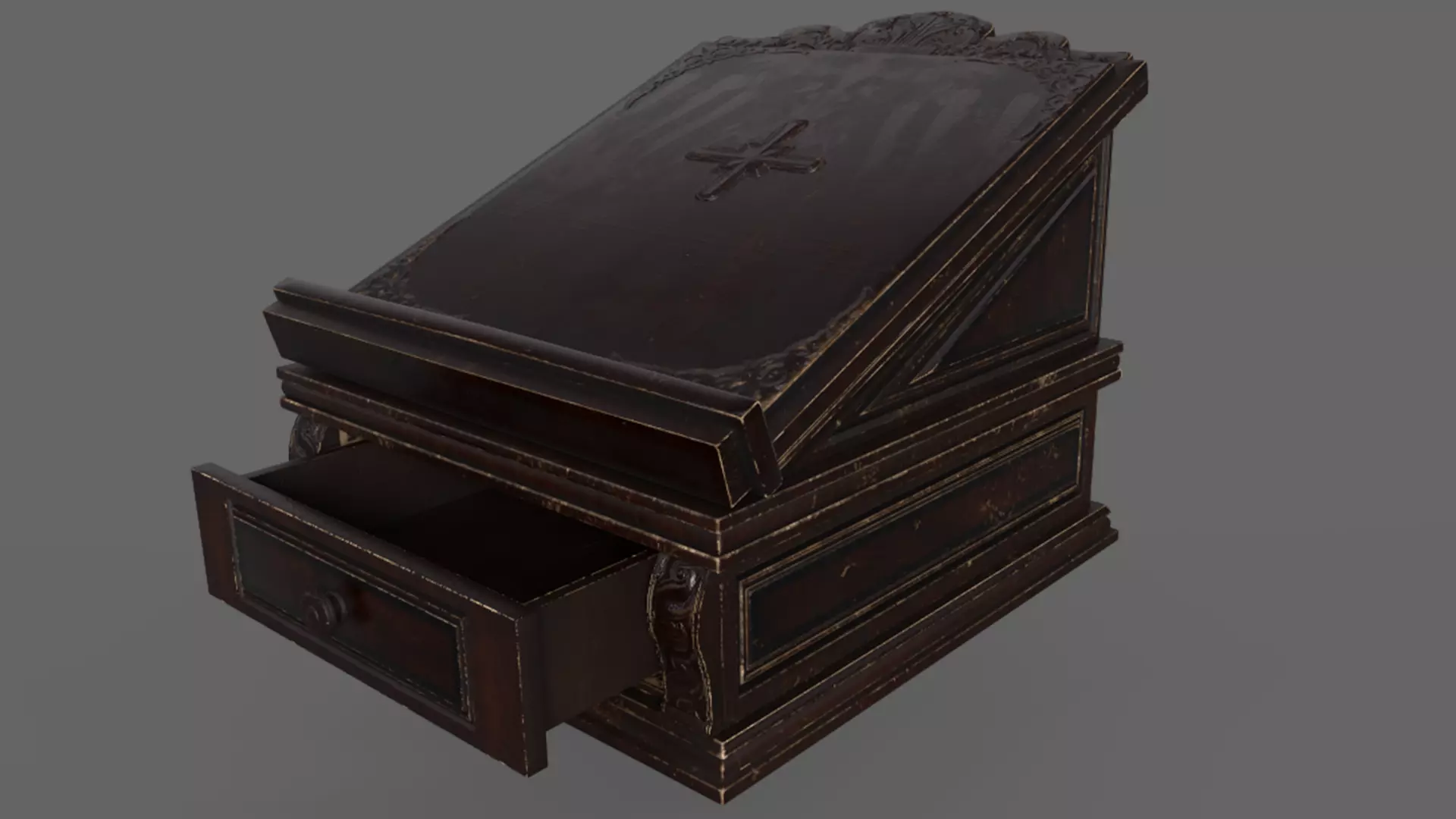 Victorian Book Stand Low-poly 3D model_0