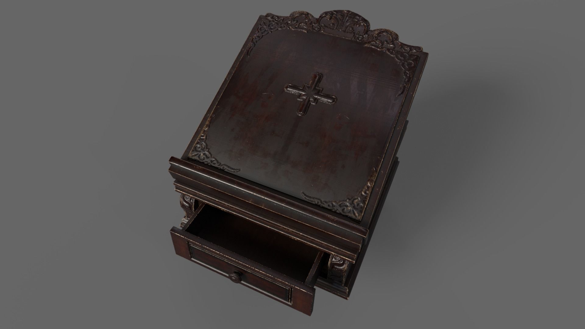 Victorian Book Stand Low-poly 3D model_3