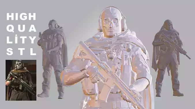 Simon Ghost Riley Statue Modern Warfare Call of duty warzone 3D model