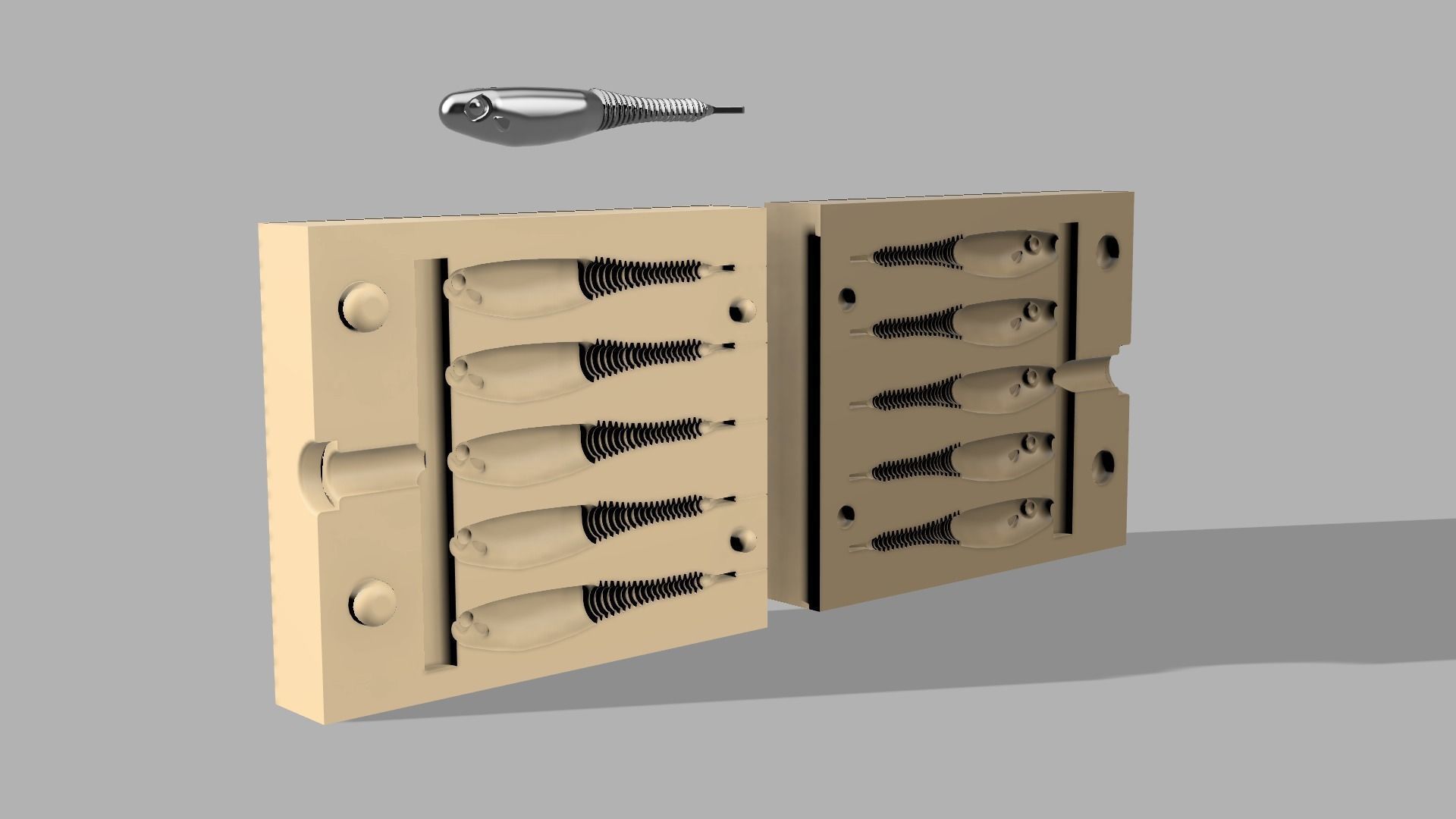 Soft plastic Bait mold GT-SHRIMPATIC 3D print model_1