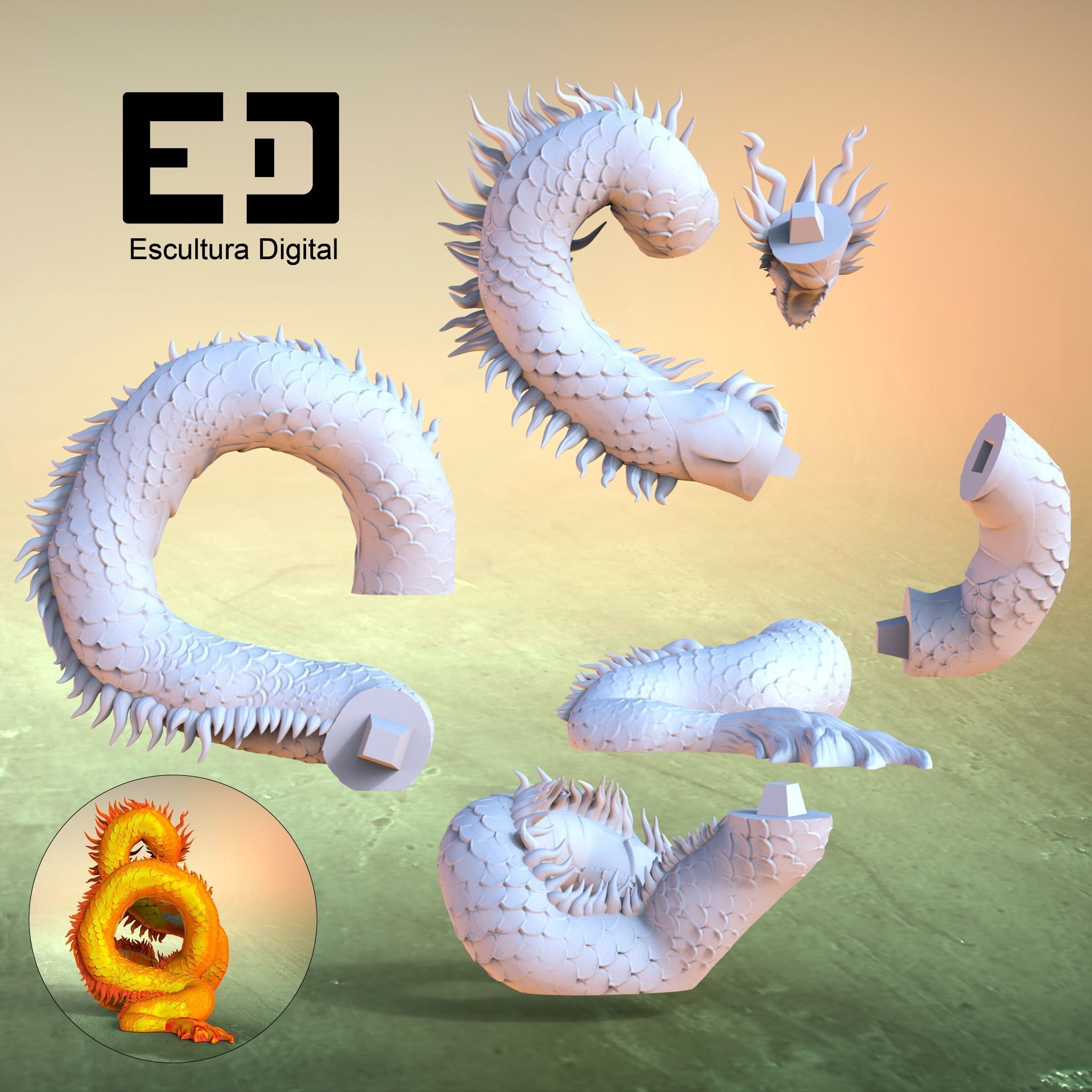 Dragon chino - Chinese dragon 3D print model_5