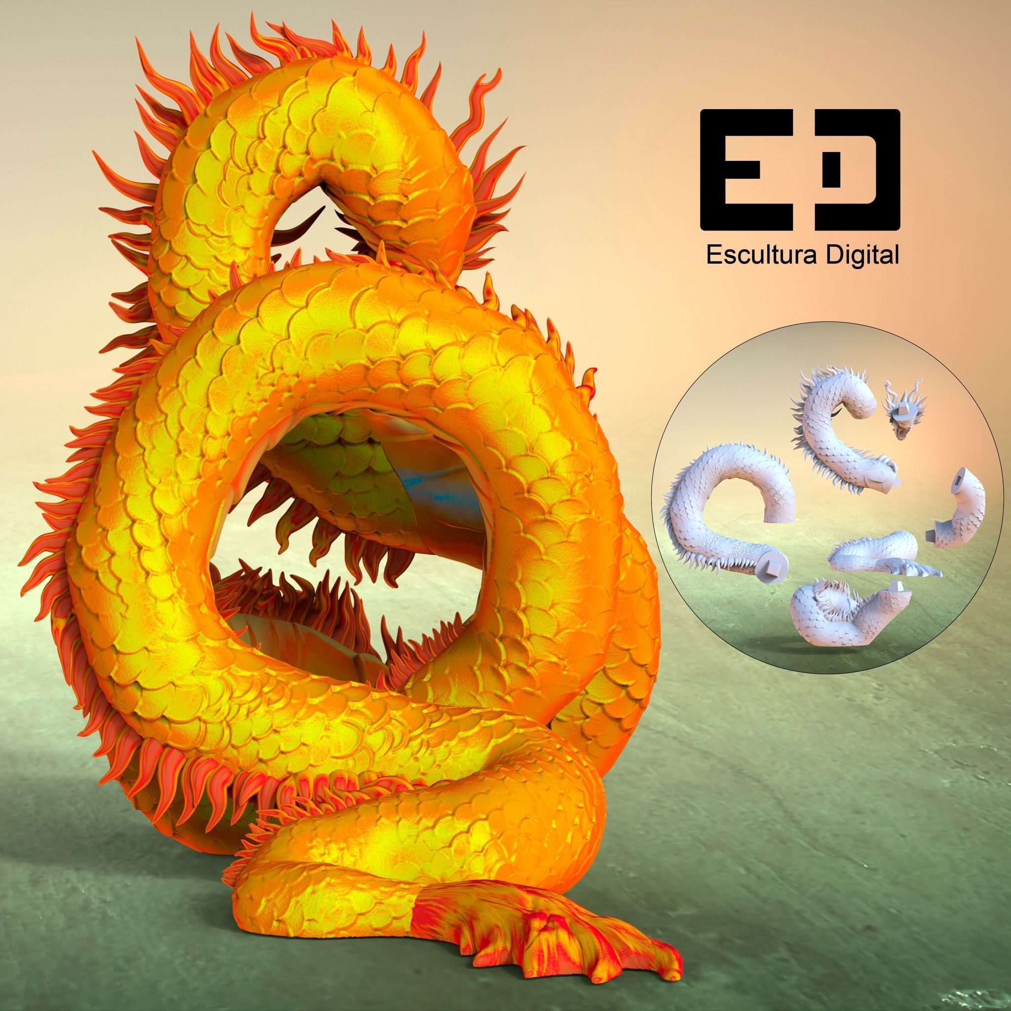 Dragon chino - Chinese dragon 3D print model_4