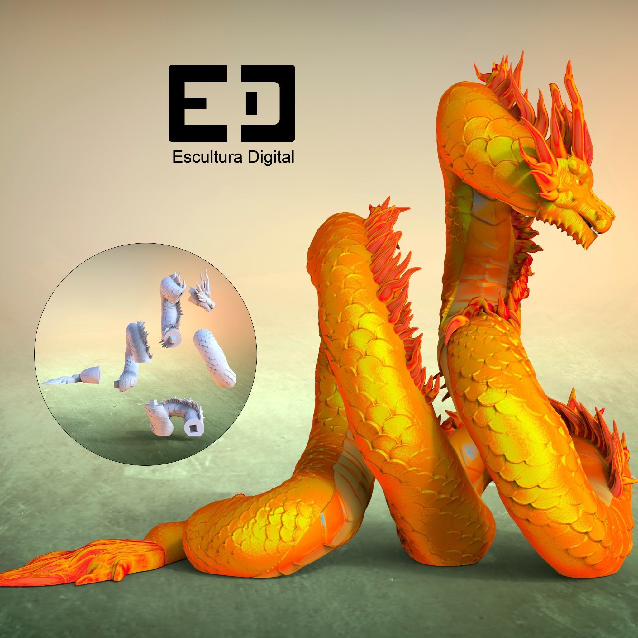 Dragon chino - Chinese dragon 3D print model_6