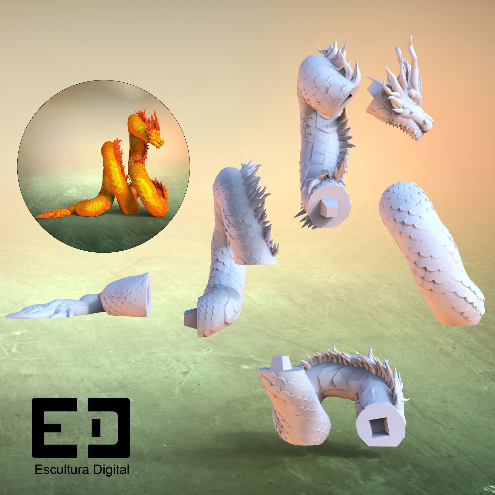 Dragon chino - Chinese dragon 3D print model_7