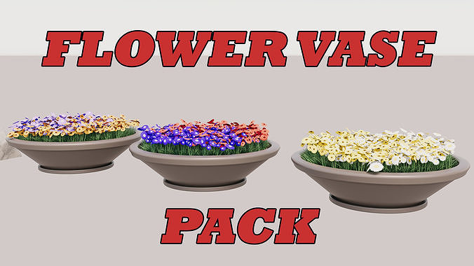Flower Vase Pack 3D model