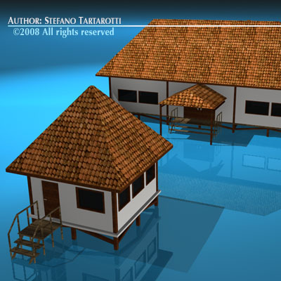 Resort buildings 3D model_4