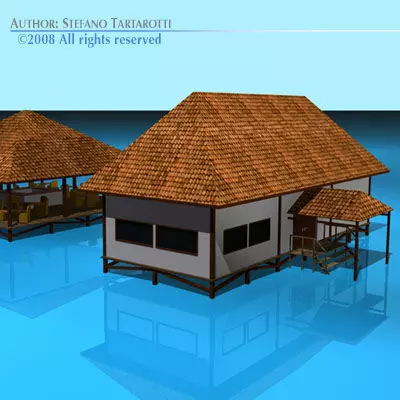 Resort buildings 3D model_0