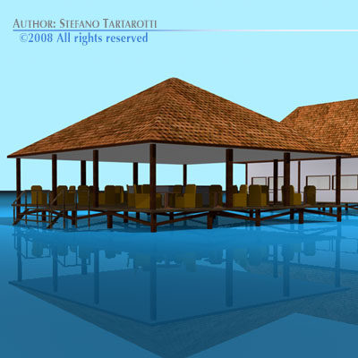 Resort buildings 3D model_5