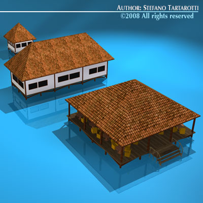 Resort buildings 3D model_3