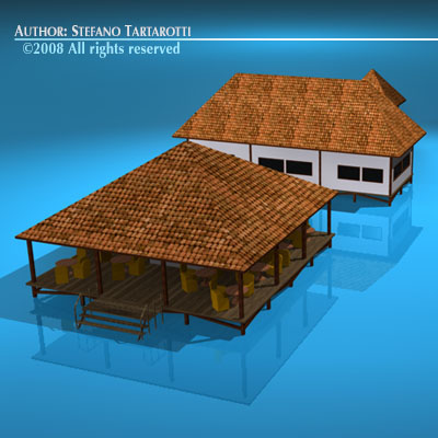 Resort buildings 3D model_7