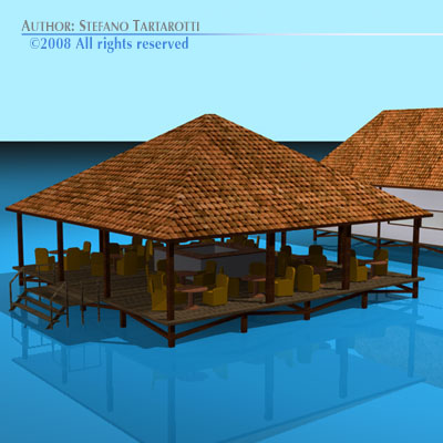 Resort buildings 3D model_1