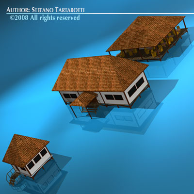 Resort buildings 3D model_2