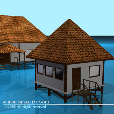 Resort buildings 3D model_6