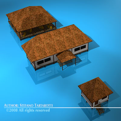 Resort buildings 3D model_9