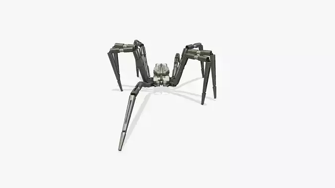 Spider bot v1 rigged and animated Low-poly 3D model