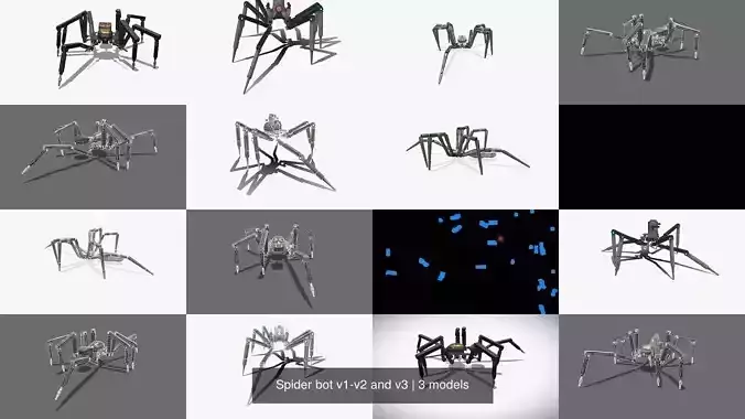 Spider bot v1-v2 and v3 3D Model Collection