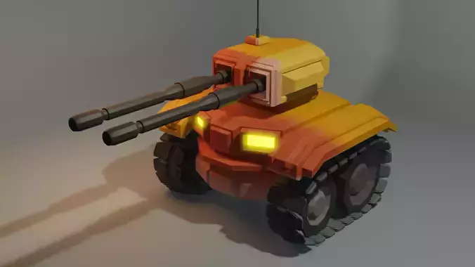 Tank for Game  Low-poly 3D model