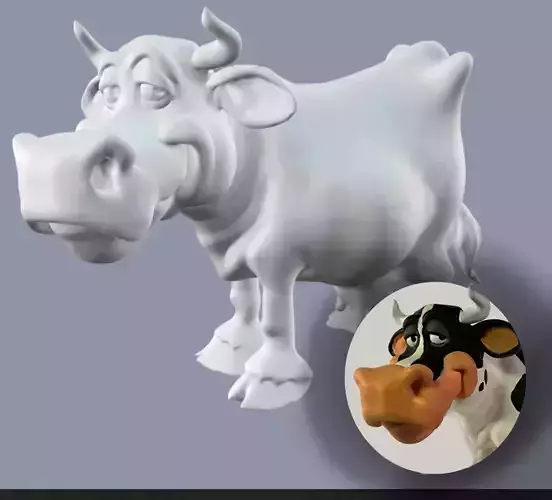 Cartoon Cow for Printing 3D print model