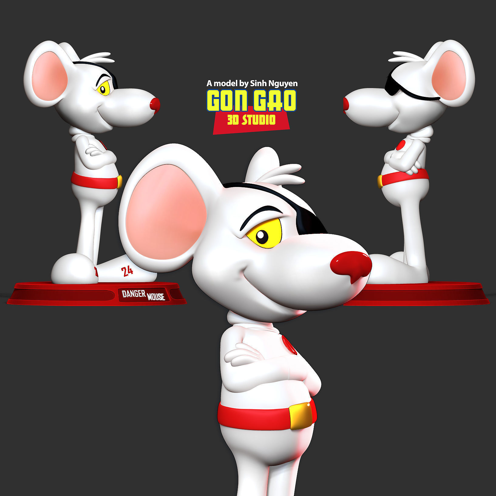 Danger Mouse Fanart 3D model 3D printable | CGTrader