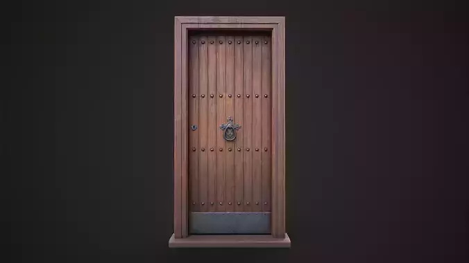 Wooden old front door