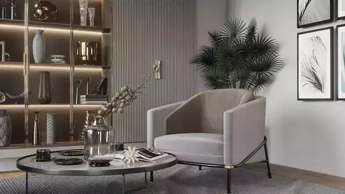 Interior Scene of Living Room 02